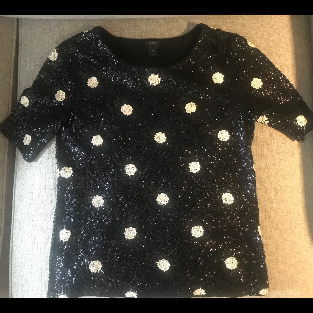 Sequin Jcrew Short Sleeve T-shirt Blouse (xs)✨